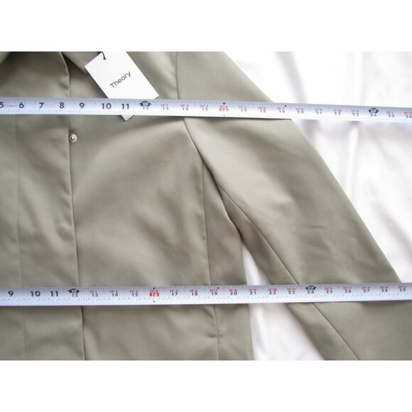 New Women Theory Full Zip Button Snap Pale Green Nylon Jacket Sz S (WS69) - Picture 7 of 11